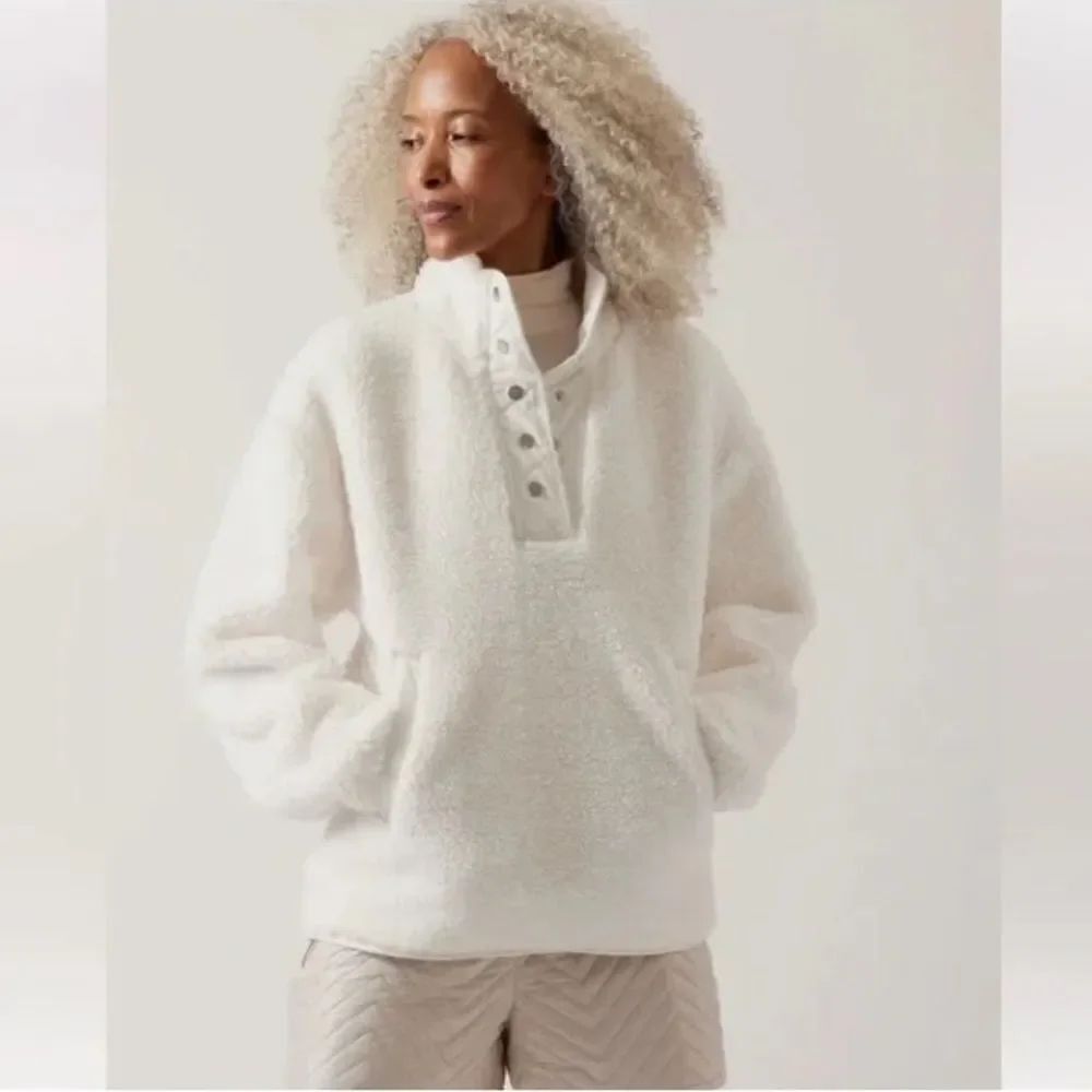 Athleta Cozy Sherpa Snap Sweatshirt